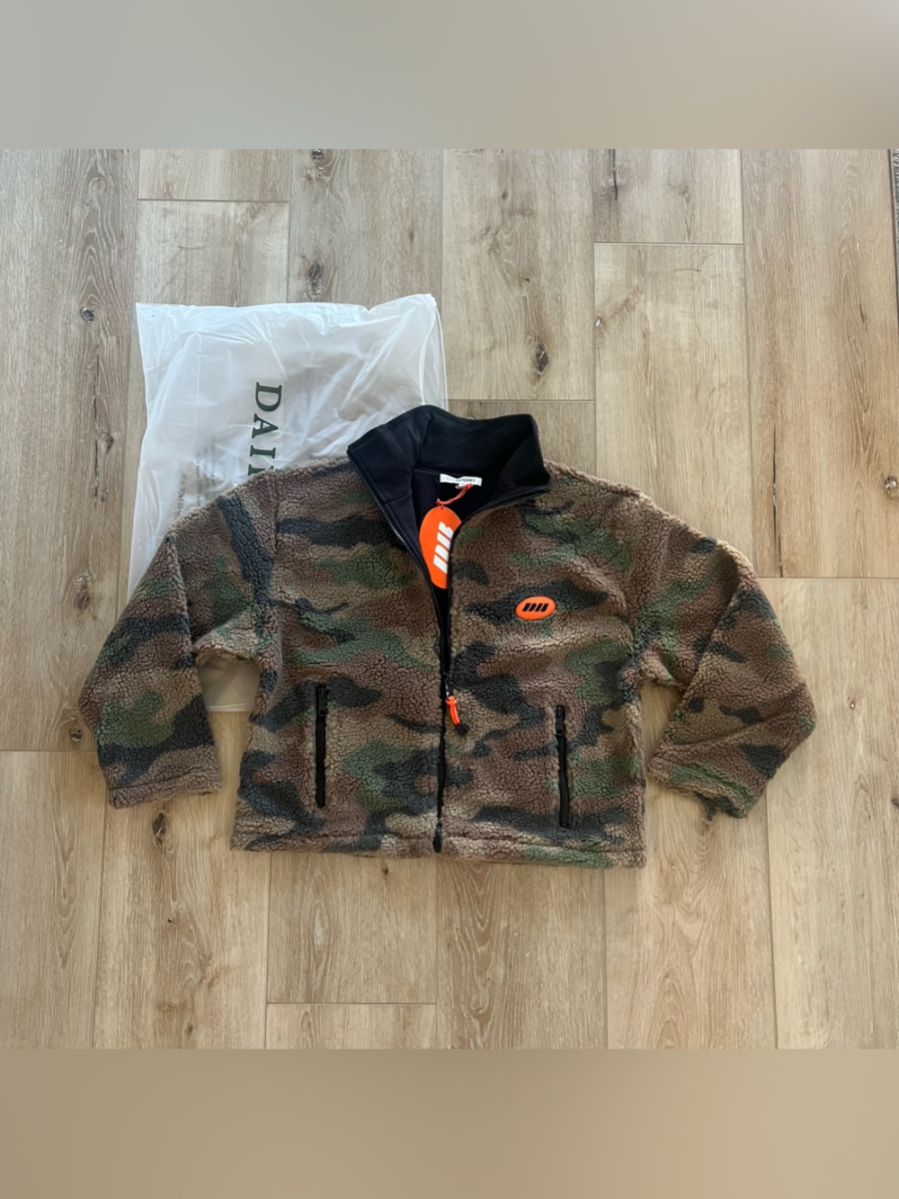 NWT Dairy Boy Funky Fleece Decoy Camo Jacket in Earth as seen on Paige Lorenze